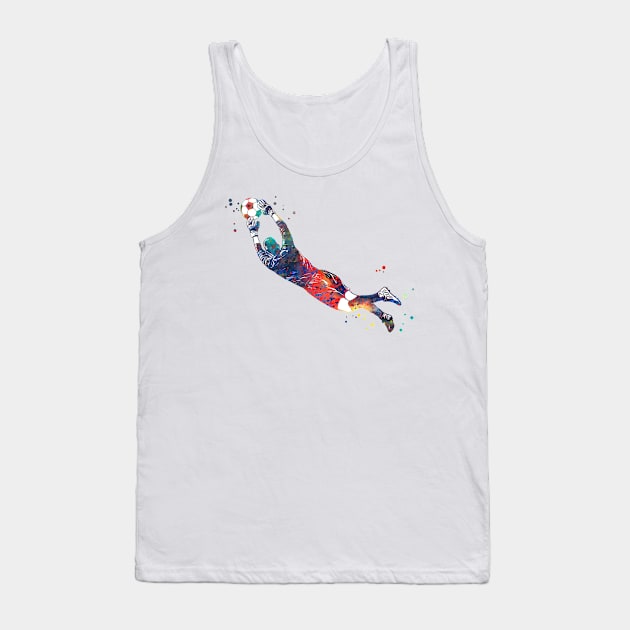 Male Soccer Player Tank Top by RosaliArt